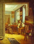 Kapiton Zelentsov An Artist's Room oil